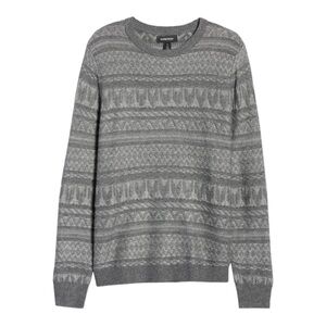 𝅺nordstrom tonal fair isle sweater dark gray